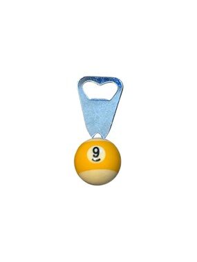 Yellow 9-Ball Bottle Opener Keychain
